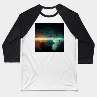 Starry Night River Baseball T-Shirt